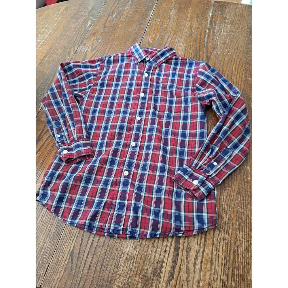 Large J Khaki Cotton Long Sleeve Button Front Casual Shirt with Collar Pocket